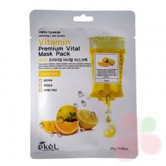 EKEL Тканевая маска с витаминами premium vital mask pack essence   