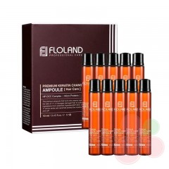 FLOLAND Филлер для восстановления поврежденных волос Premium Keratin Change Ampoule