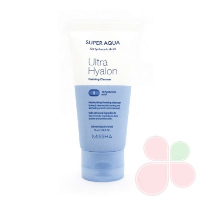 MISSHA Увлажняющая пенка с гиалуроновой кислотой Super Aqua Ultra Hyalron Cleansing Foam 